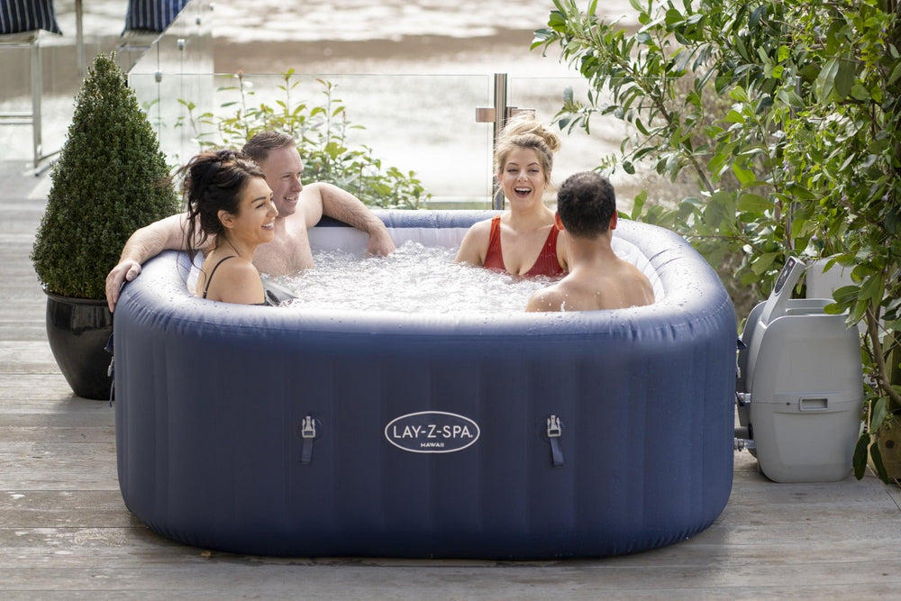 Lay-Z-Spa AirJet pump in use with hot tub