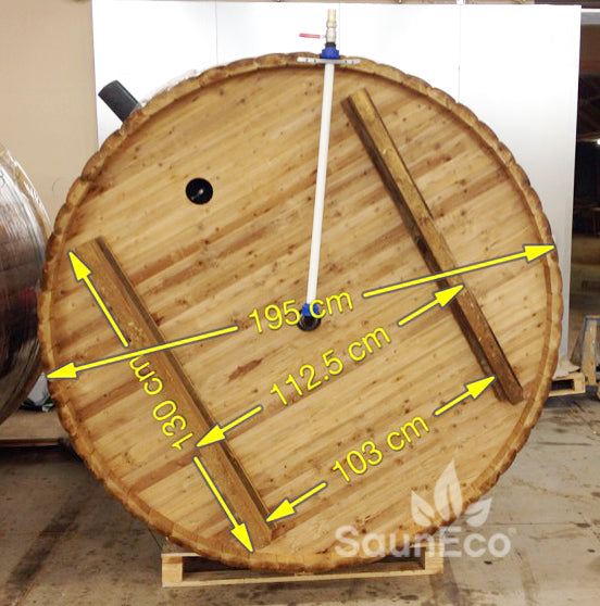 Log Burning Hot Tub + Thermally Modified Wood + External heater + Fibreglass Lining + for 6 people + 2 Meter (6.56ft)