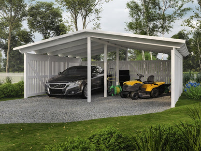 Carport Bosse Double two car wooden carport front view