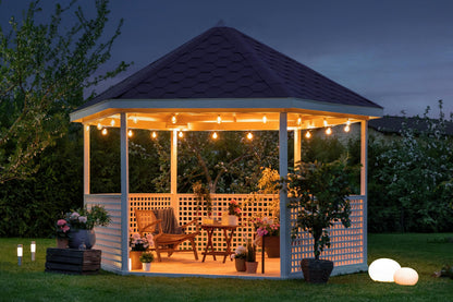 Ines wooden gazebo interior seating area