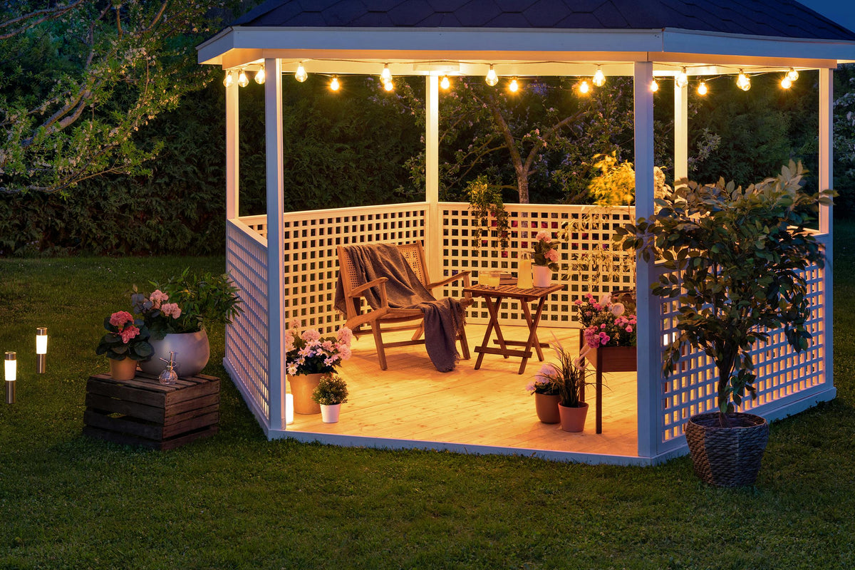 Ines wooden gazebo DIY kit close-up