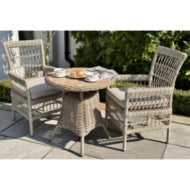Amalfi outdoor bistro table with wood top close-up detail