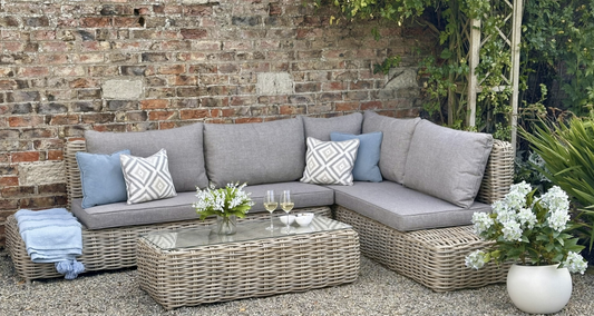 Amalfi Collection Outdoor Large Corner Set coastal wicker lounge