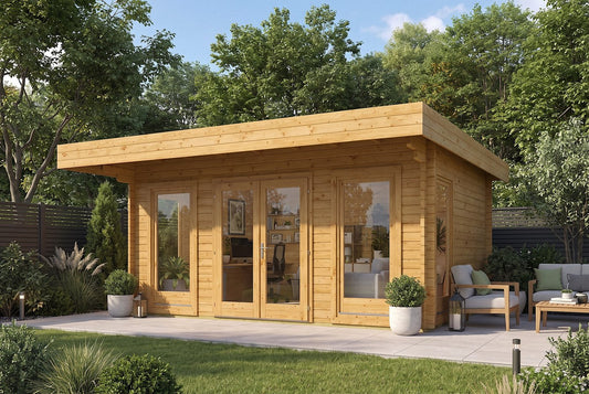 Yorick garden office lifestyle exterior view