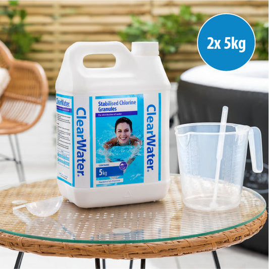 ClearWater Chlorine Granules 10kg jerry can twin pack